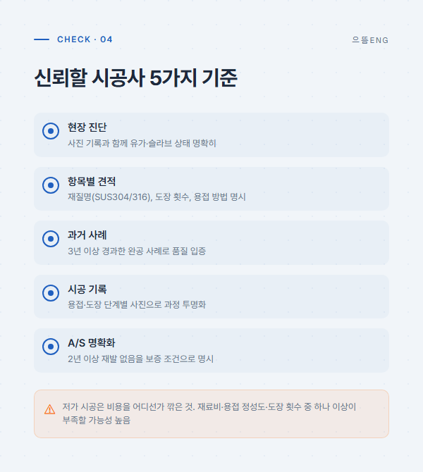 신뢰할 시공사 5가지 기준